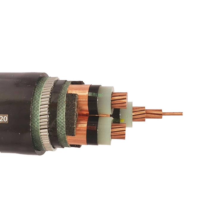 Medium voltage XLPE armored cable cutaway