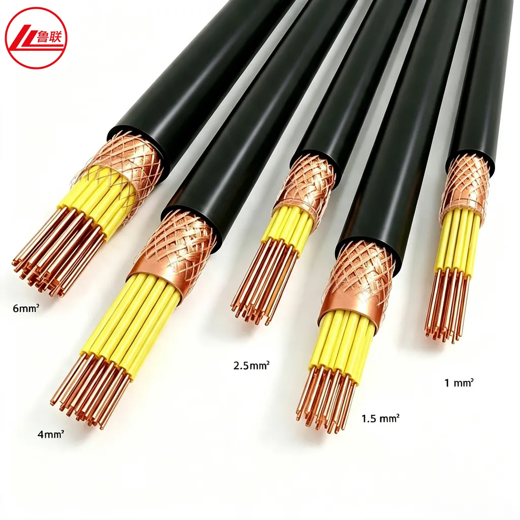 KVVP shielded control cable with copper braid screen