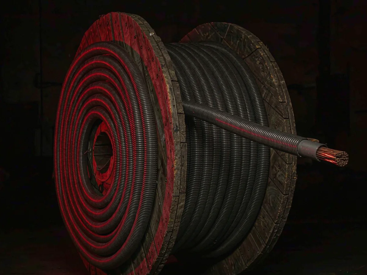 MV cable on export wooden drum